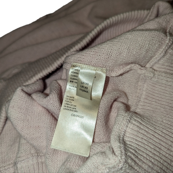 NWOT Free People Pullover Crew Neck Pink Oversized RibbedKnit Sweater Sweatshirt - Picture 7 of 7